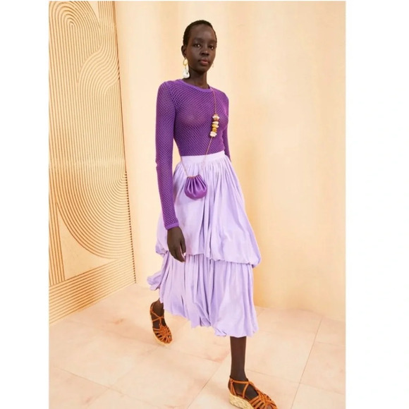 Ulla Johnson Simone Silk Tiered Skirt - Picture 1 of 4